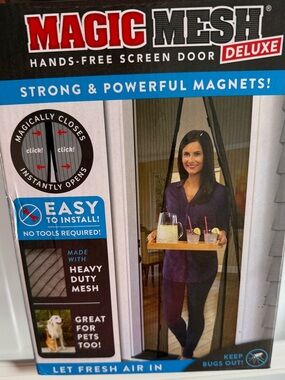 Deluxe Black Hands-Free Screen Door